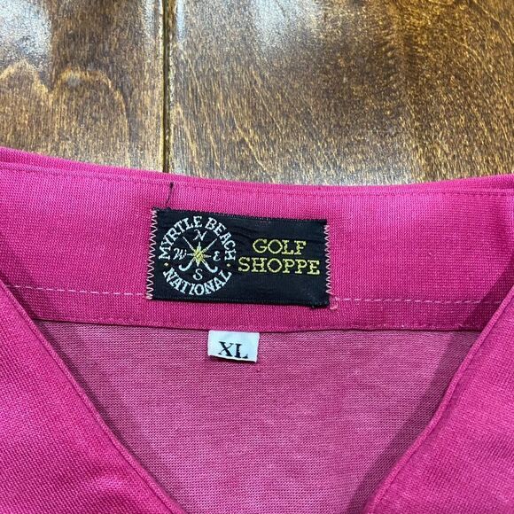 Myrtle Beach Golf Shoppe Vintage Pink Fuchsia Polo Men's Size Extra Large - Picture 6 of 8